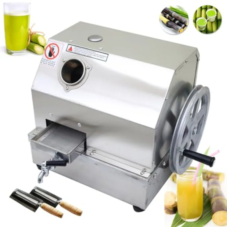 عصارة قصب السكر اليدوية من الفولاذ المقاوم للصدأ 3 أسطوانة مستخرج العصير التجاري 2.4 بوصة مدخل 330 رطل ساعة مخرج آلة ضغط قصب السكر #1