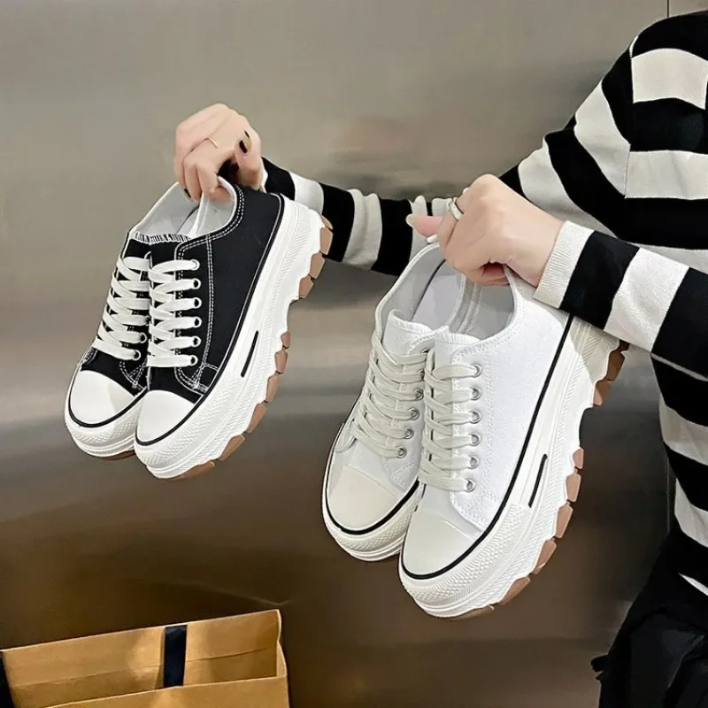 Shallow Mouth Shoes Woman 2026 Platform Slip on Sneakers Autumn Round Toe Creepers New Summer Sports Fall Clogs