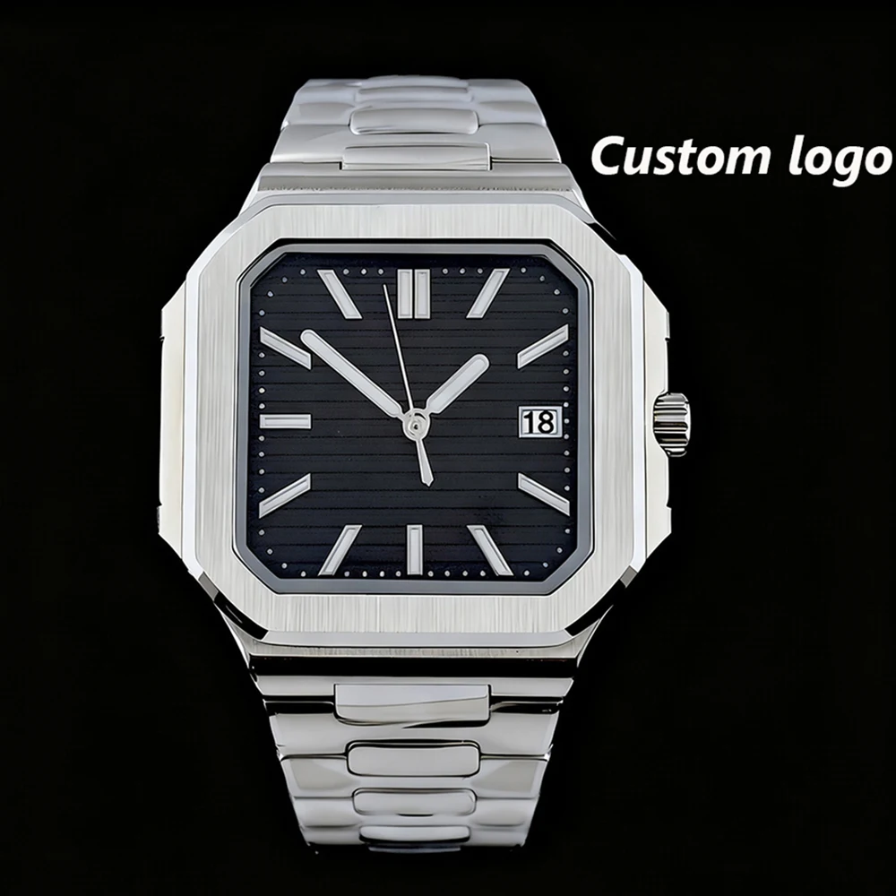 Orologio NH35 Orologio con logo personalizzato Orologio automatico da uomo con fibbia pieghevole in acciaio inossidabile Orologio con movimento NH35