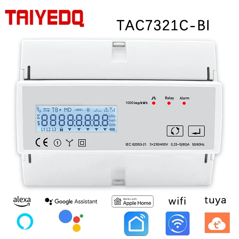 80A WIFI multiplo trifase multifunzione contatore di energia relè telecomando angolo di fase RS485 Modbus