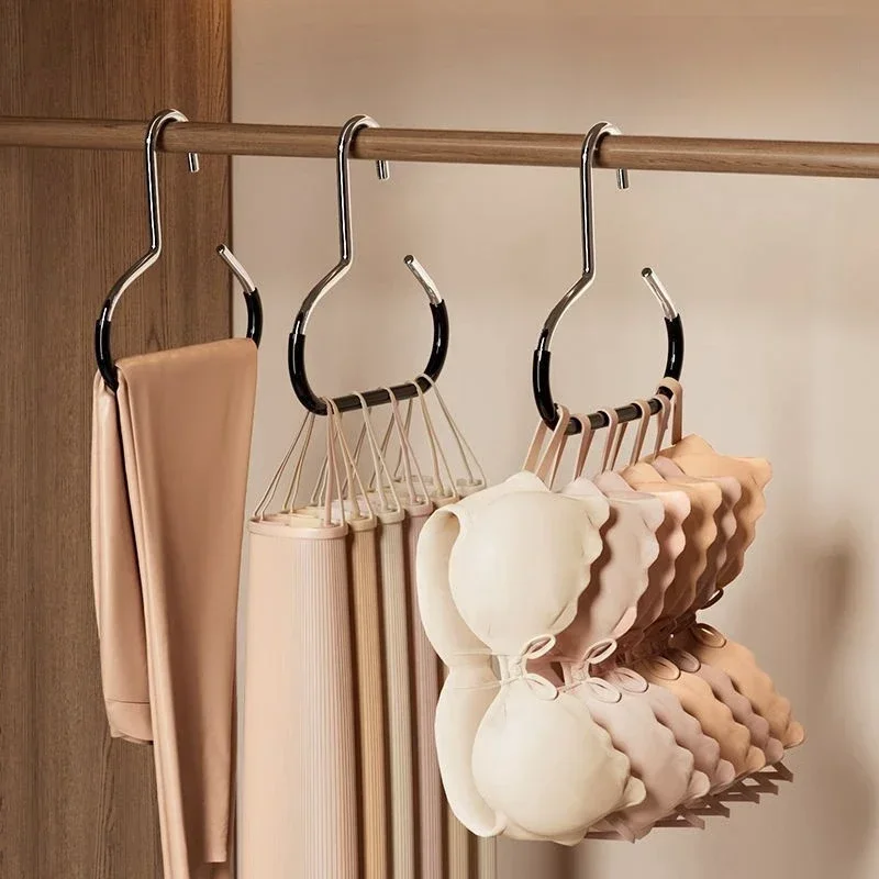 Tie Hanger Multifunction Hooks Circle Ring Hat Hanger Non-marking Non-slip Hat Storage Hook Scarf Towel Tie Hanging Rack