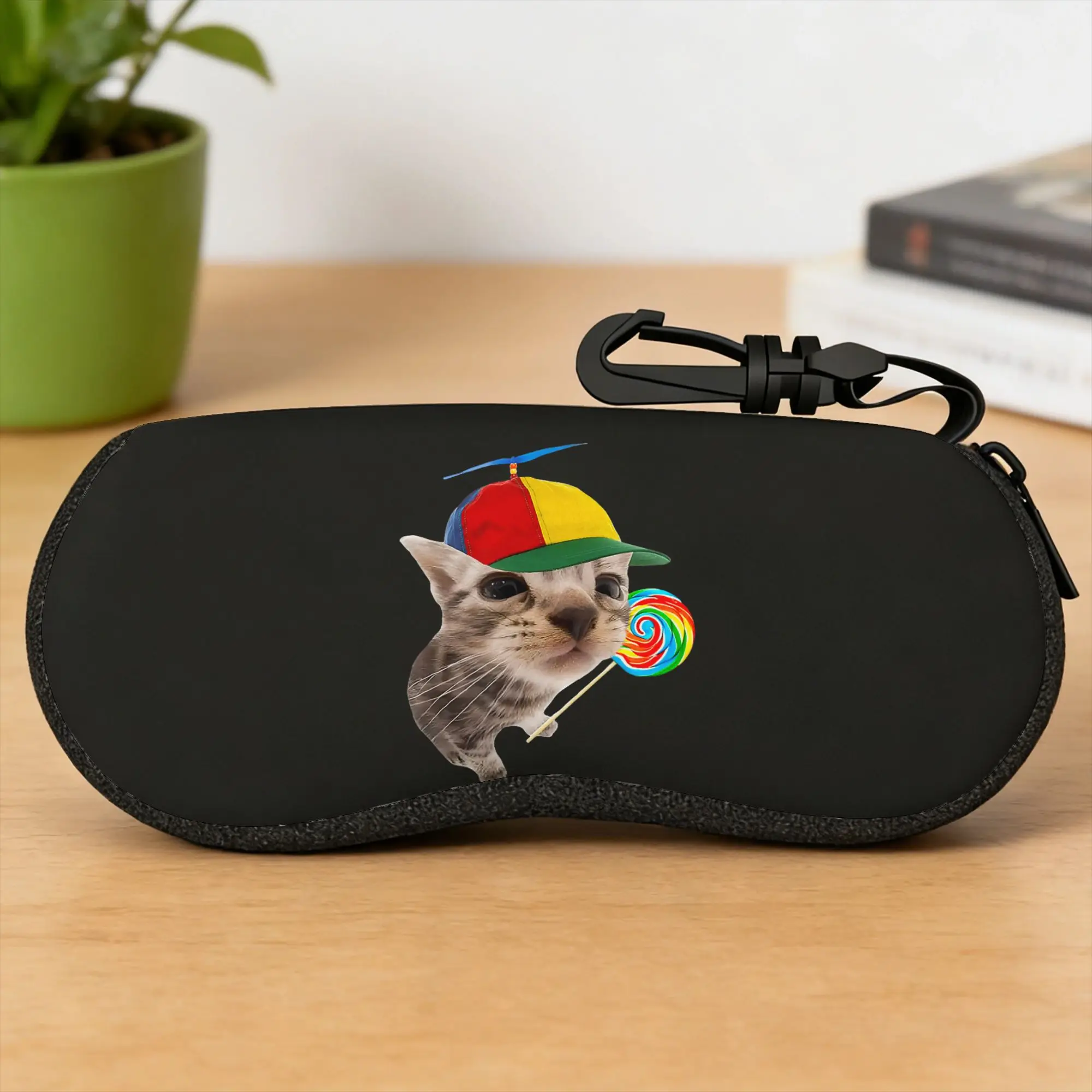 Funda para gafas con diseño de gato tonto y piruleta, funda original para gafas de sol, caja para gafas de bolsillo para hombres y mujeres, caja para gafas de moda