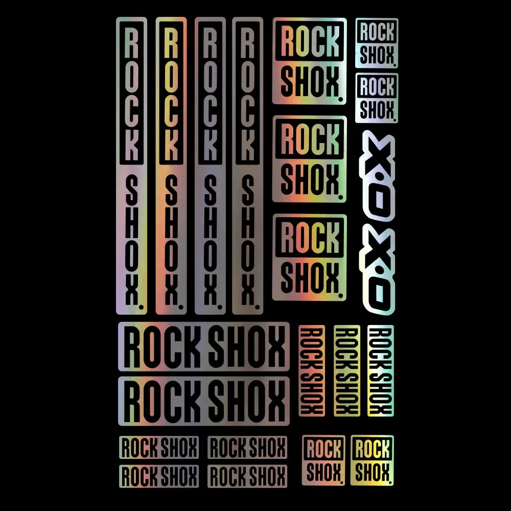 

Rock Shox Bike Fork Shock Decal Set Sheet 22 Stickers Bicycle Laminated,16x26cm