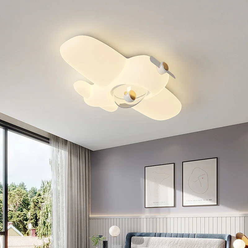 Luxury children's room light, boys' modern minimalist bedroom light, airplane creative intelligent LED ceiling light, new model