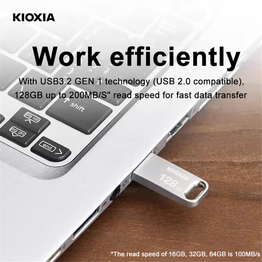 KIOXIA  جهاز نقل بيانات USB من KIOXIA طراز U366 محرك أقراص فلاش USB بسعة 16 جيجابايت 32 جيجابايت 64 جيجابايت 128 جيجابايت USB 3.2 Gen 1 قلم قرص ذاكرة توشيبا سابقاً