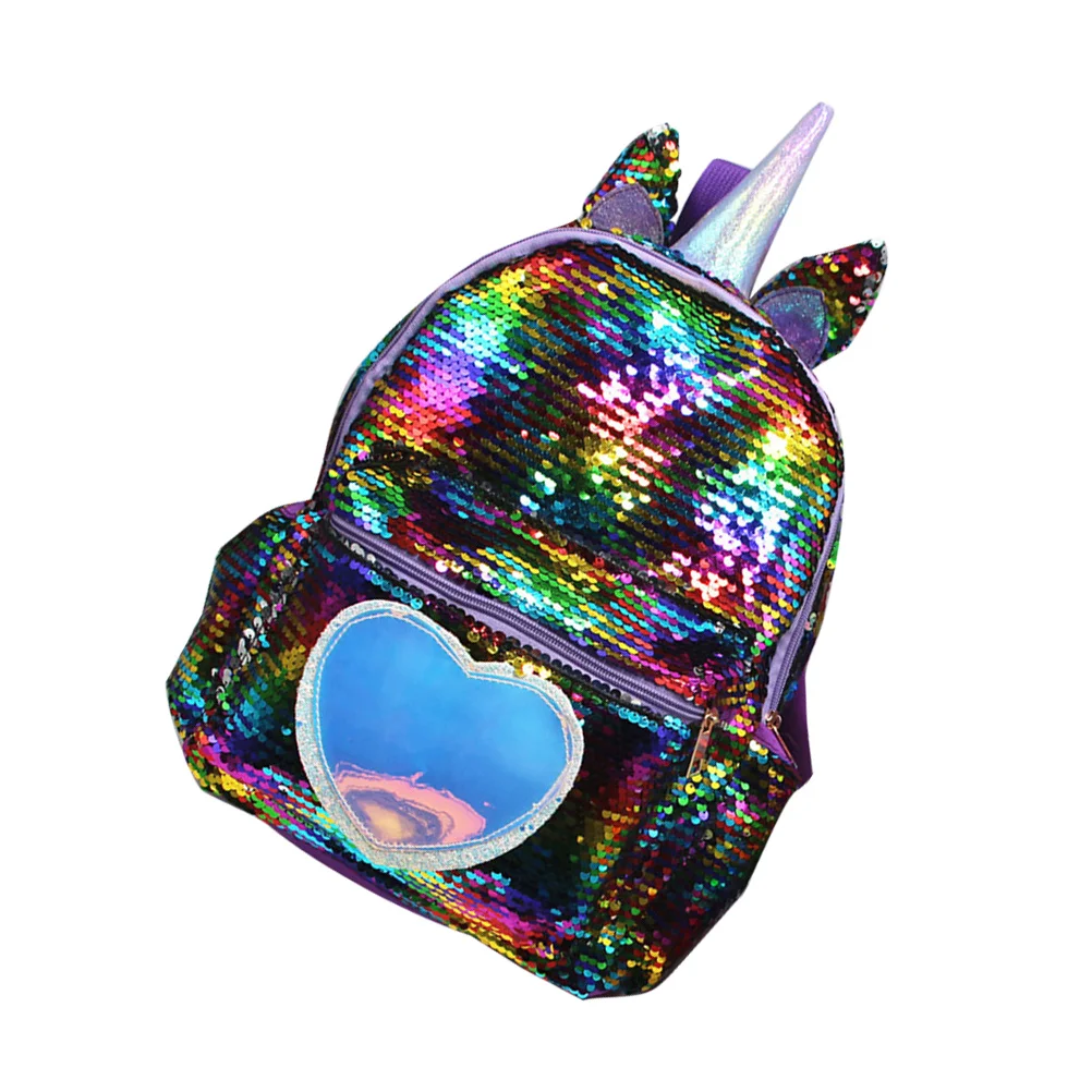 Unicorn Sequins Backpack Large Capacity Colorful Schoolbag Student Travel Bag Casual Outdoor Bookbag Unicorn Bag