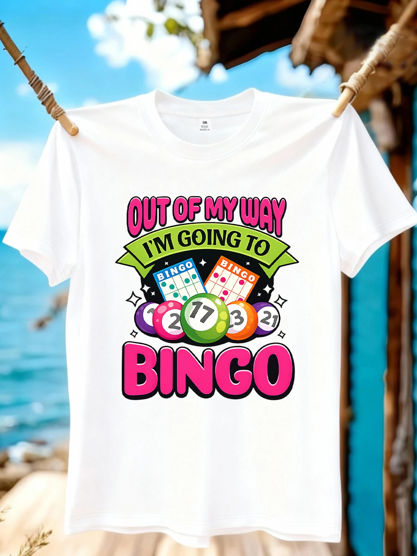 

【WZM10882】Bingo print plus size women's round neck summer casual short sleeved street fashion versatile plus size T-shirt