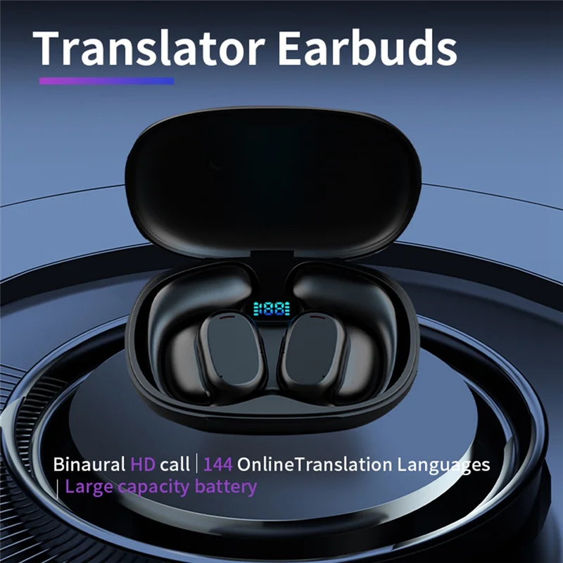 A57G-TWSB66 Translation Headset BT Real-Time Online Language Translation Headset Support Call Music Translation Travel Study