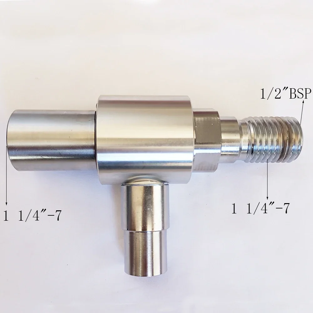 Thread Adapter for Diamond Drill Core Bits Male 1 1/4-7(Female:1/2BSP) to Female 1 1/4“-7 with Dust Collection Joint Connector