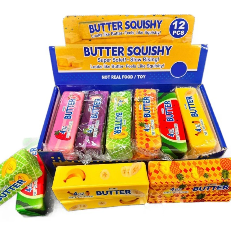Random Fruit Bars and Butter Simulation Toys Slow Bouncing Soft Toys Stress Relieving Sensory Toys Party Gifts@