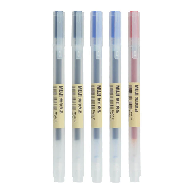 10 Stks/set Kawaii Mujis Gel Pen Zwart/Rood/Blauw 0.38Mm 0.5Mm Inkt Japan Kleur Pen Kantoor school Balpen Briefpapier