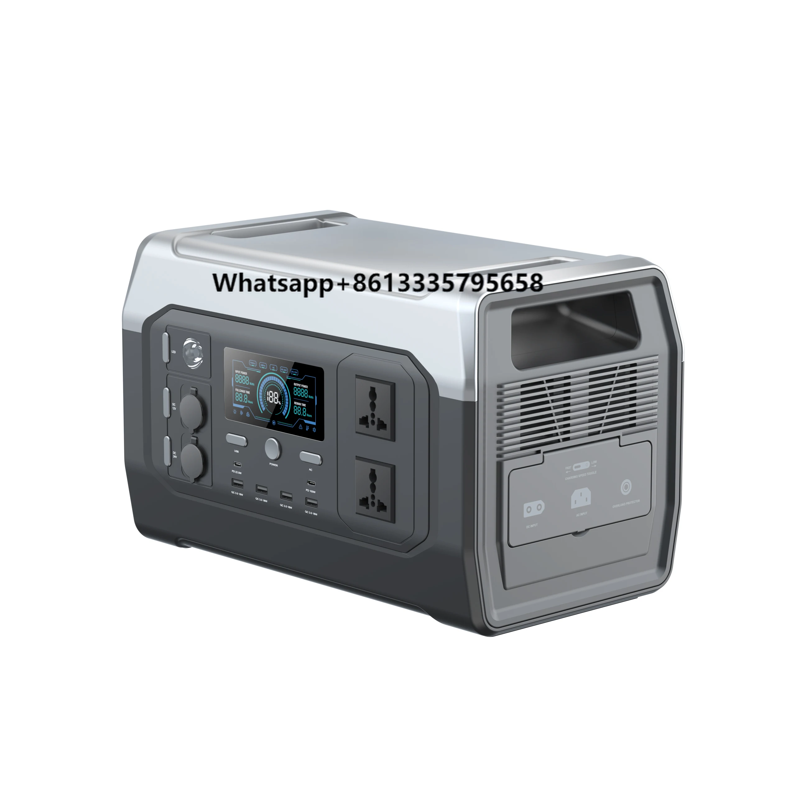 

New Portable Power Station Outdoor Camping Lifepo4 Battery 1000W 1800w 2400W 3000W Wireless AC Type-c USB Solar Generator