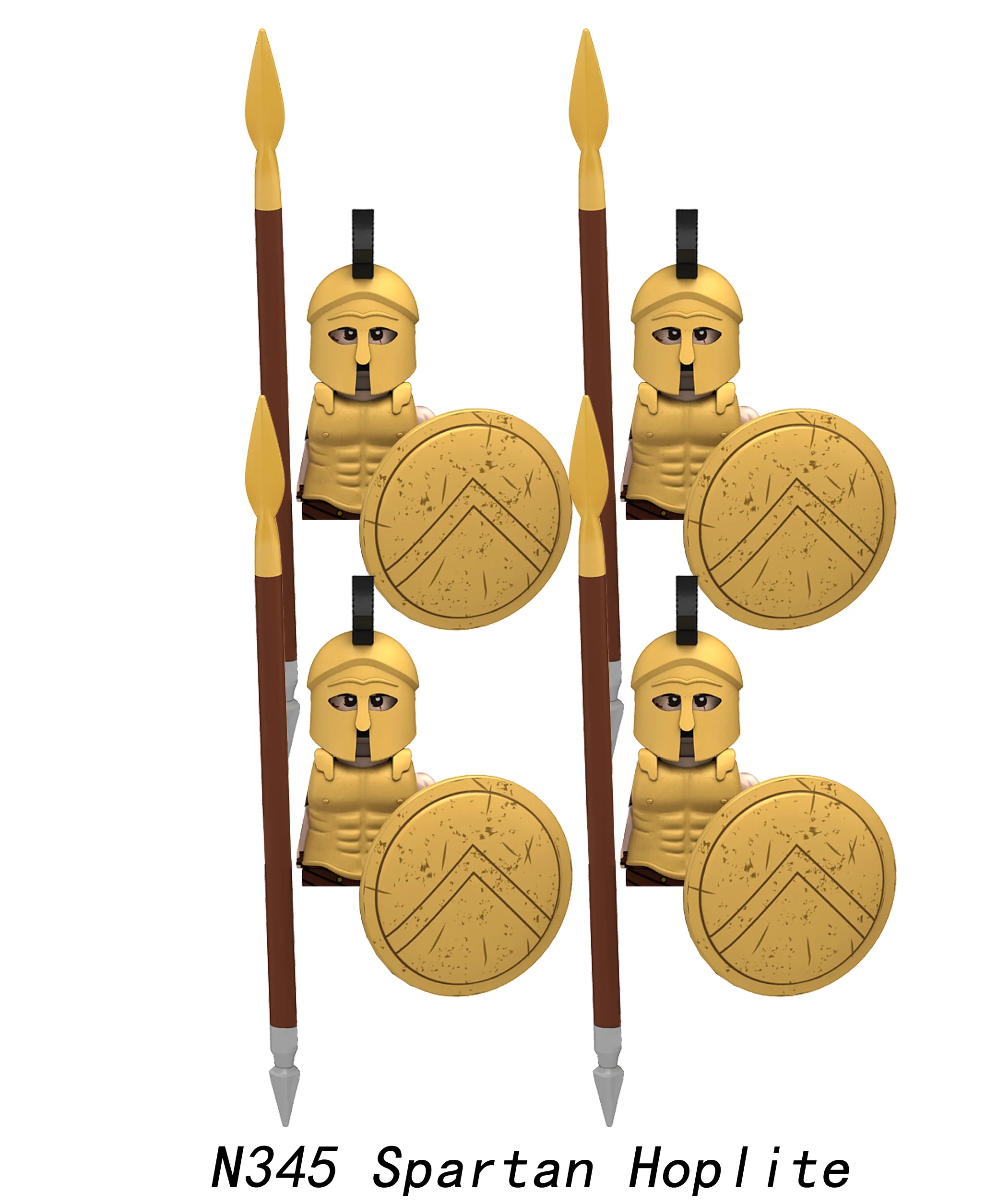 MOC Römische Soldatenfiguren Bausteine Spartaner Hopliten Athener Armee Speer Bogen Waffen Schilder Schwert Rüstung Weste Bausteine Spielzeug