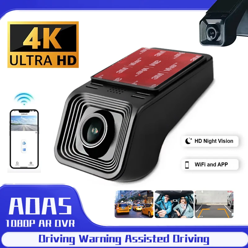 HD 4K 2160P WiFi Car DVR Dash Cam Camera 1440P 1080P 24H Parking Monitor APP Control Car Driving Video Recorder for All Cars