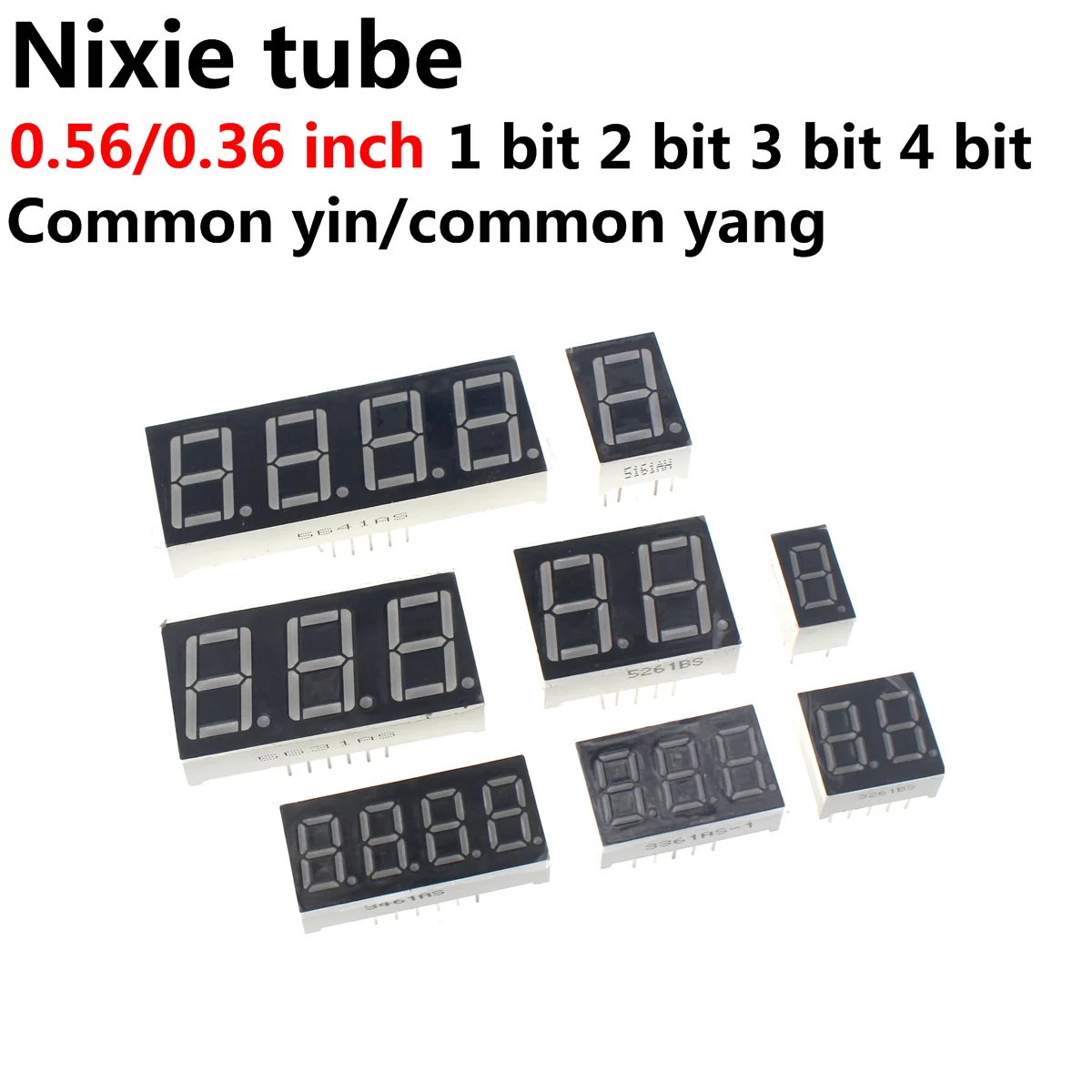 10PCS 0.36inch LED display 7 Segment 1 Bit/2 Bit/3 Bit/4 Bit Digit Tube Red Common Cathode / Anode Digital 0.36 inch led