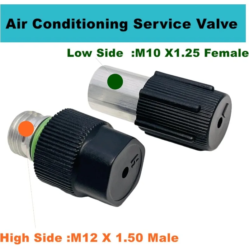 R12 to R134a AC Retrofit Adapter Kit with Valve Core Remover Tool High Low Side Port Conversion Repair Set