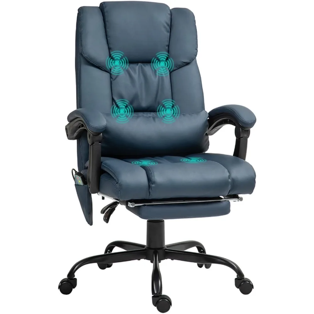 

Vinsetto High-Back Massage Office Chair | 6-Vibration PU Leather Recliner | Ergonomic Desk Chair