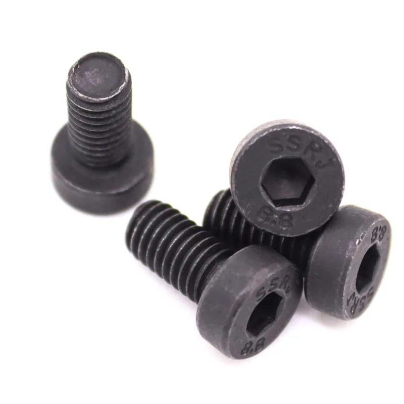 10pcs M4 M5 M6 Grade 8.8 steel Black DIN7984 Hex Hexagon Socket Thin Low Short Profile Head Allen Cap Screw Bolt L=6-50mm