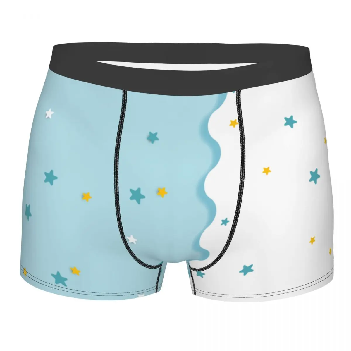 Sky Blue Ijs Ster Mannen Boxer Slips Patroon Textuur Schilderen Zeer Ademend Ondergoed Print Shorts Verjaardagscadeautjes