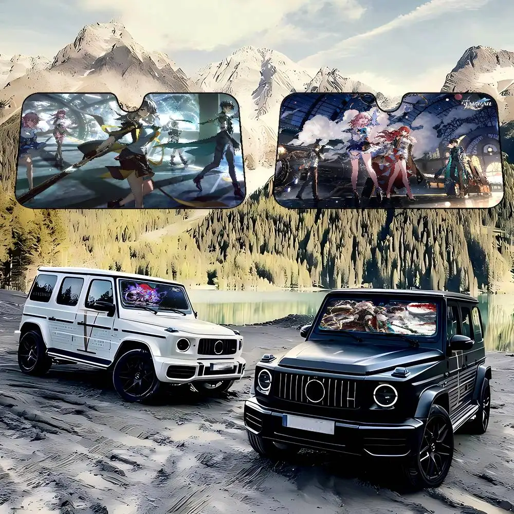 

H-Honkai Star Rail лобовое стекло автомобиля солнцезащитный козырек складной автомобильный солнцезащитный козырек окно УФ-отражатель автомобили держит автомобиль крутой