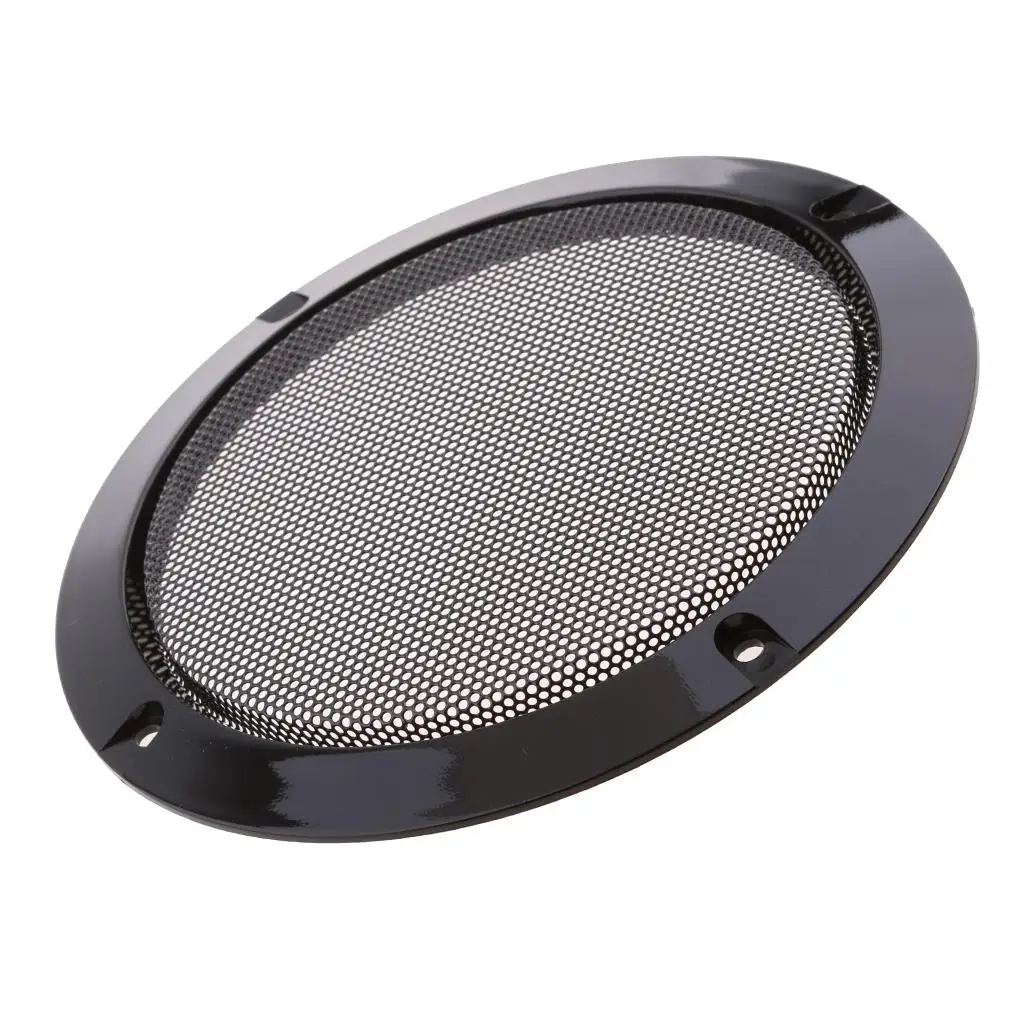 6.5 Inch Speaker Grills Cover Case with 4 pcs Screws for Speaker Mounting Home Audio DIY - 184mm Outer Diameter Black