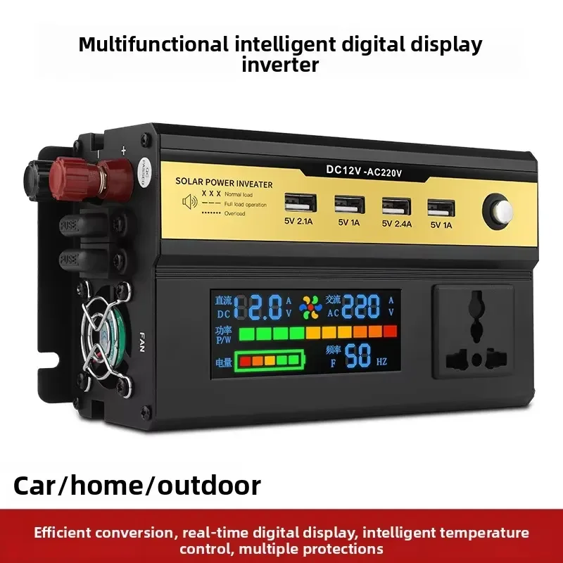 Vehicle Inverter 1000W2000W12V To 110V220V Battery Display Smart Display