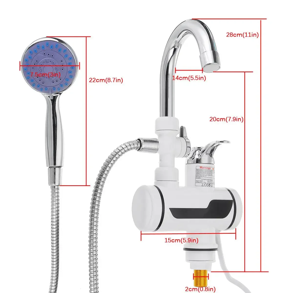 

3000W Electric Kitchen Water Heater Tap Instant Hot Water Faucet Heater Cold Heating Faucet Tankless Instantaneous Water Heater