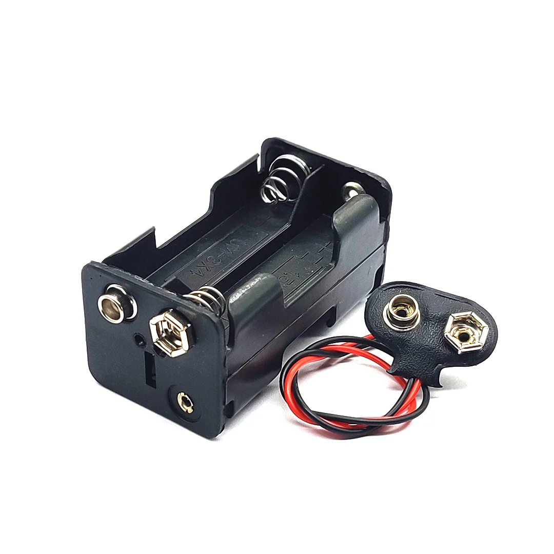 Двухсторонний кронштейн для батарей AA с кнопкой 9 В, держатель для батарей AA с кнопкой 9 в