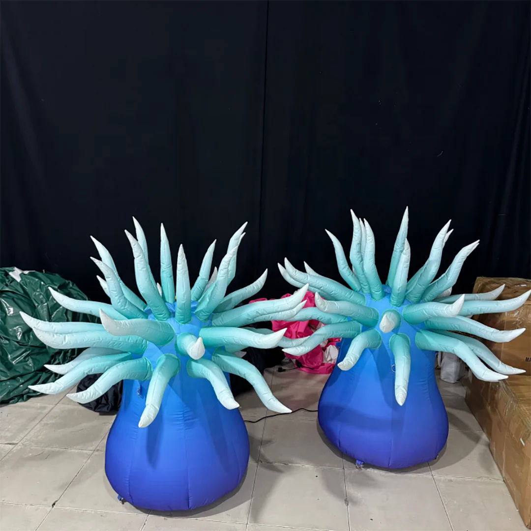 

Giant Inflatable Coral Air Blow Marine Ocean Plants with White LED Light Nightclub Bar Decoration Props for Advertising