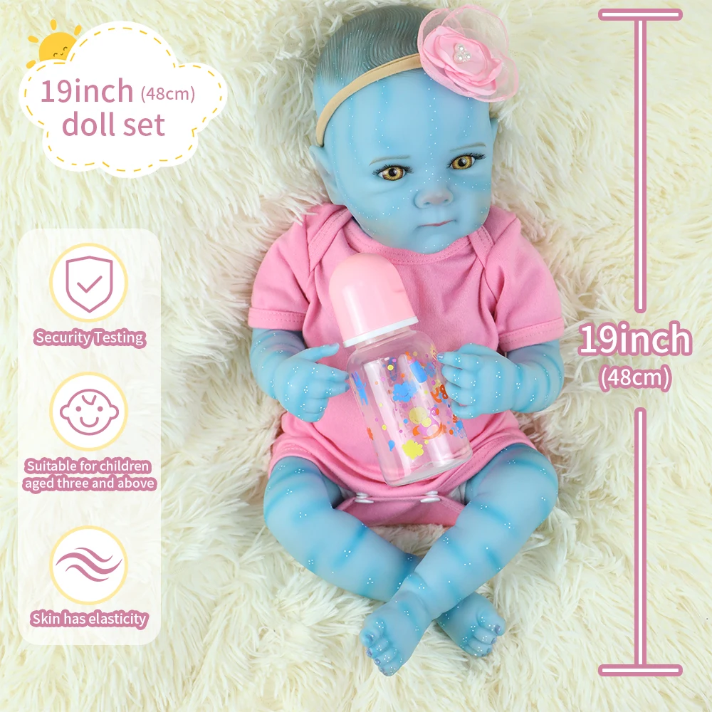 

19-дюймовая кукла реборн Avatar Bettie, силиконовая виниловая кукла для всего тела для девочек с ручной росписью 3D Skin Tone Muñecas Bebe, рождественские подарки