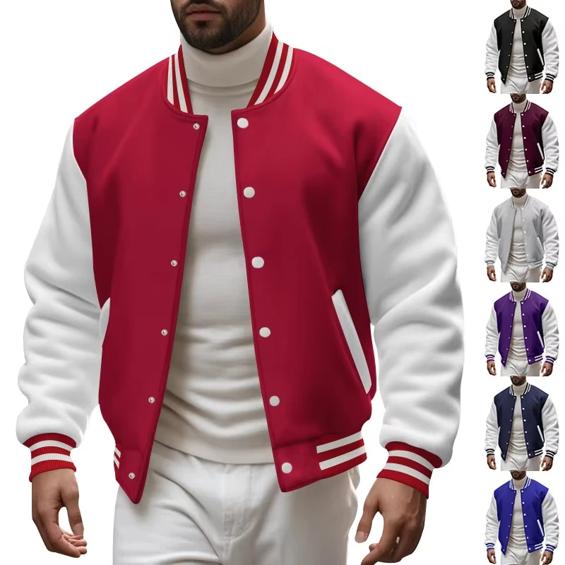 

Autumn and Winter Casual Sports Jacket for Men, Simple and Versatile Baseball Jacket for Men, Loose and Trendy Jacket for Men