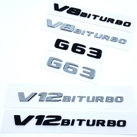 2017 Flat Letters G63 G65 V8 Biturbo V12 Biturbo Emblem for Mercedes Benz AMG W463 Car Side Fender Trunk Nameplate Logo Sticker
