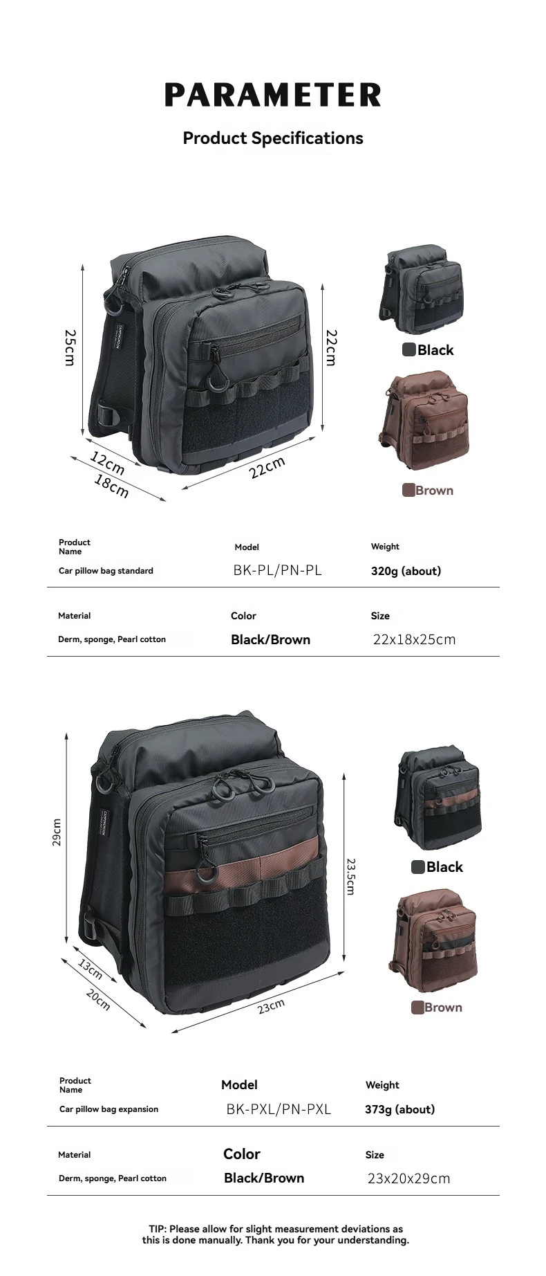 CAMPINGMOON Günstige Schwarze BK-PL Multifunktionale Kopfstützen-Tasche für Autositze mit Brillenfach und Integriertem Aufbewahrungsorganizer – Detail 15