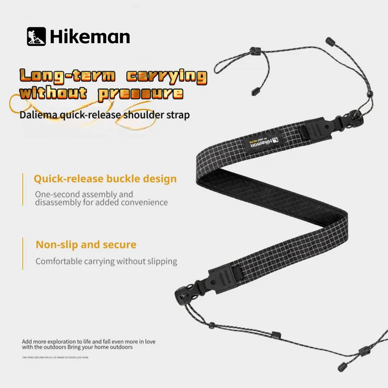 Hikeman Outdoor Camping Backpack Shoulder Strap Made of Dyneema, Lightweight, Adjustable, Quick-Release Crossbody Bag Strap