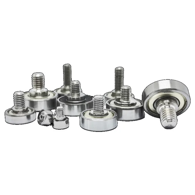 1pcs M3 M4 M5 M6 M8 M10 External Thread Bearing with Screw Shaft Male Threaded Ball Bearing Pulley Track Guide Roller Wheel