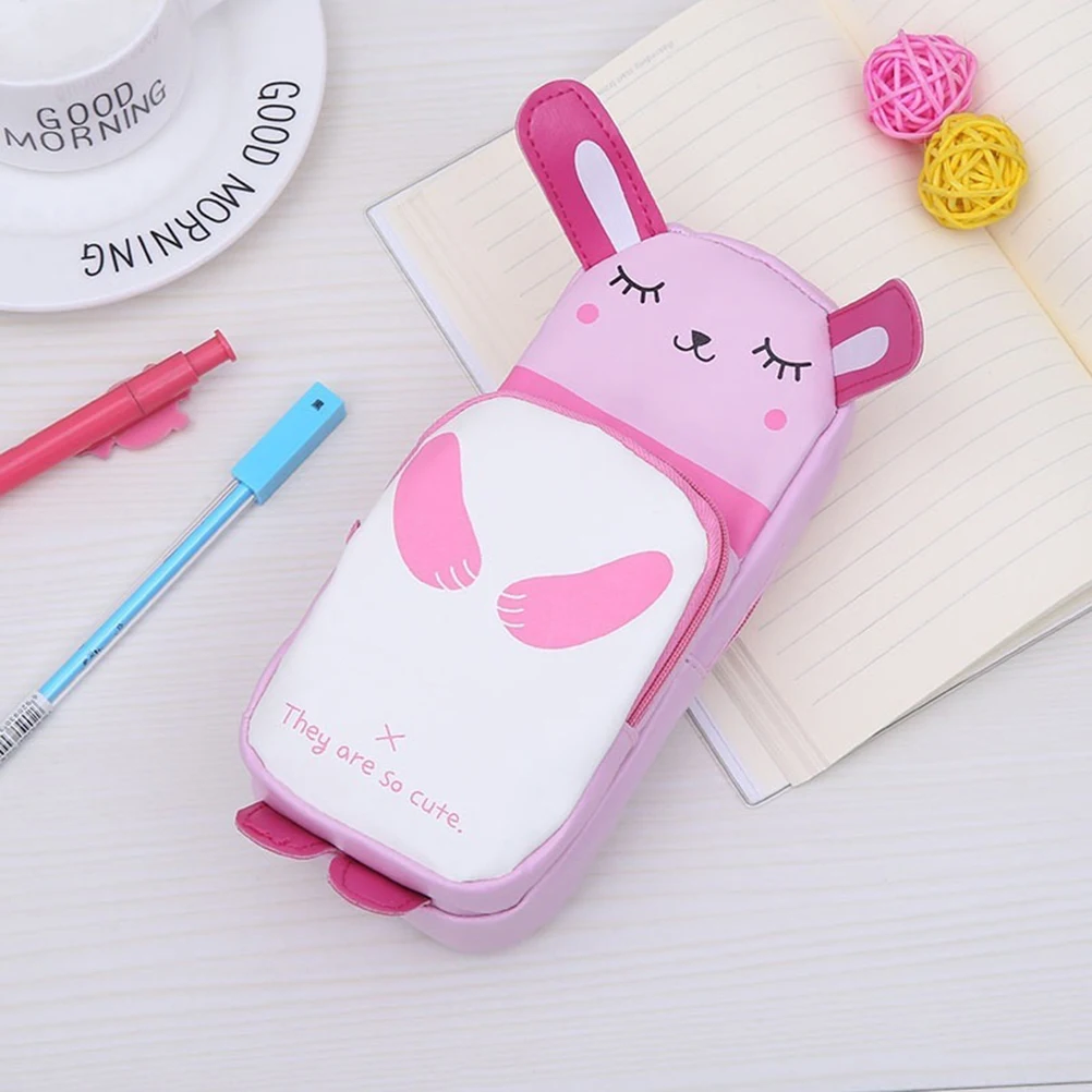 

Pencil Case and Large Capacity Bag Printing Animal Cartoon PU Pink Rabbit Small