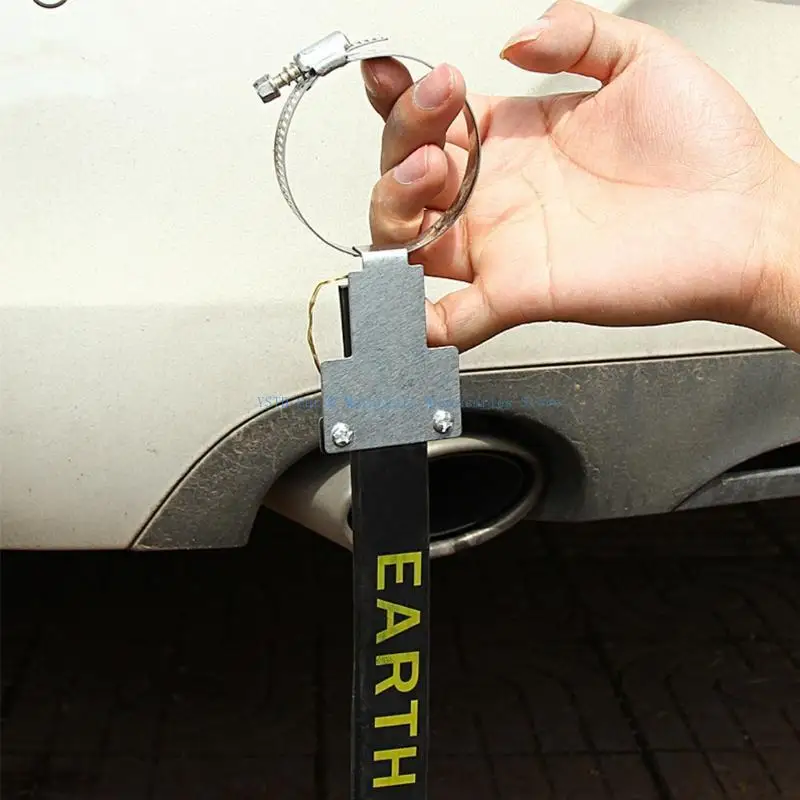 L5BC Auto Car Car على شكل أرضية على شكل أرضية التيار الحالي المعدني الحزام الكهروستاتيكي يمنع شريط تحذير الحوادث العاكس