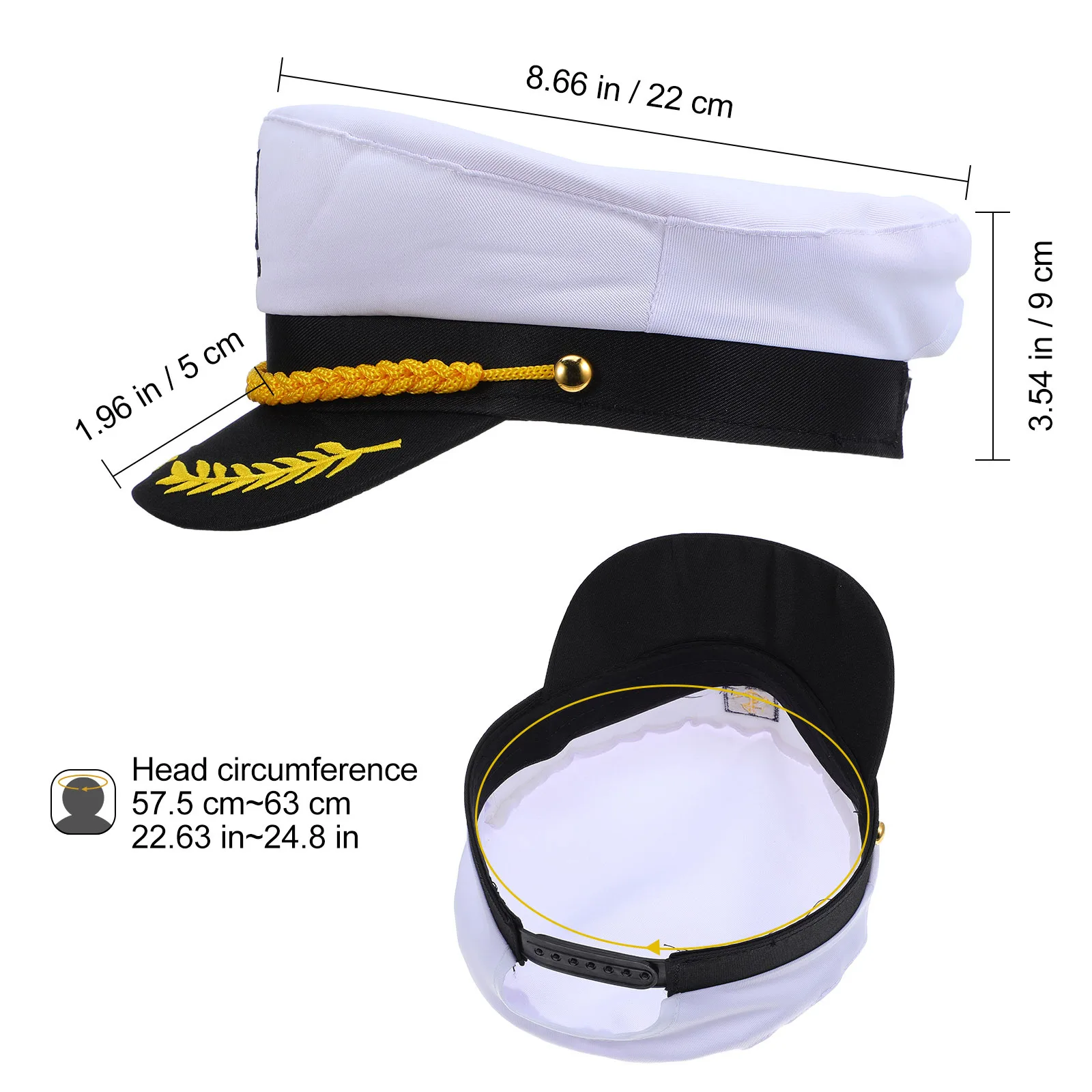 Adult Yacht Boat Ship Hat BESTOYARD Sailor Captain Costume Navy Party Rainbow Accessory Men Marine Admiral Bucket Cap