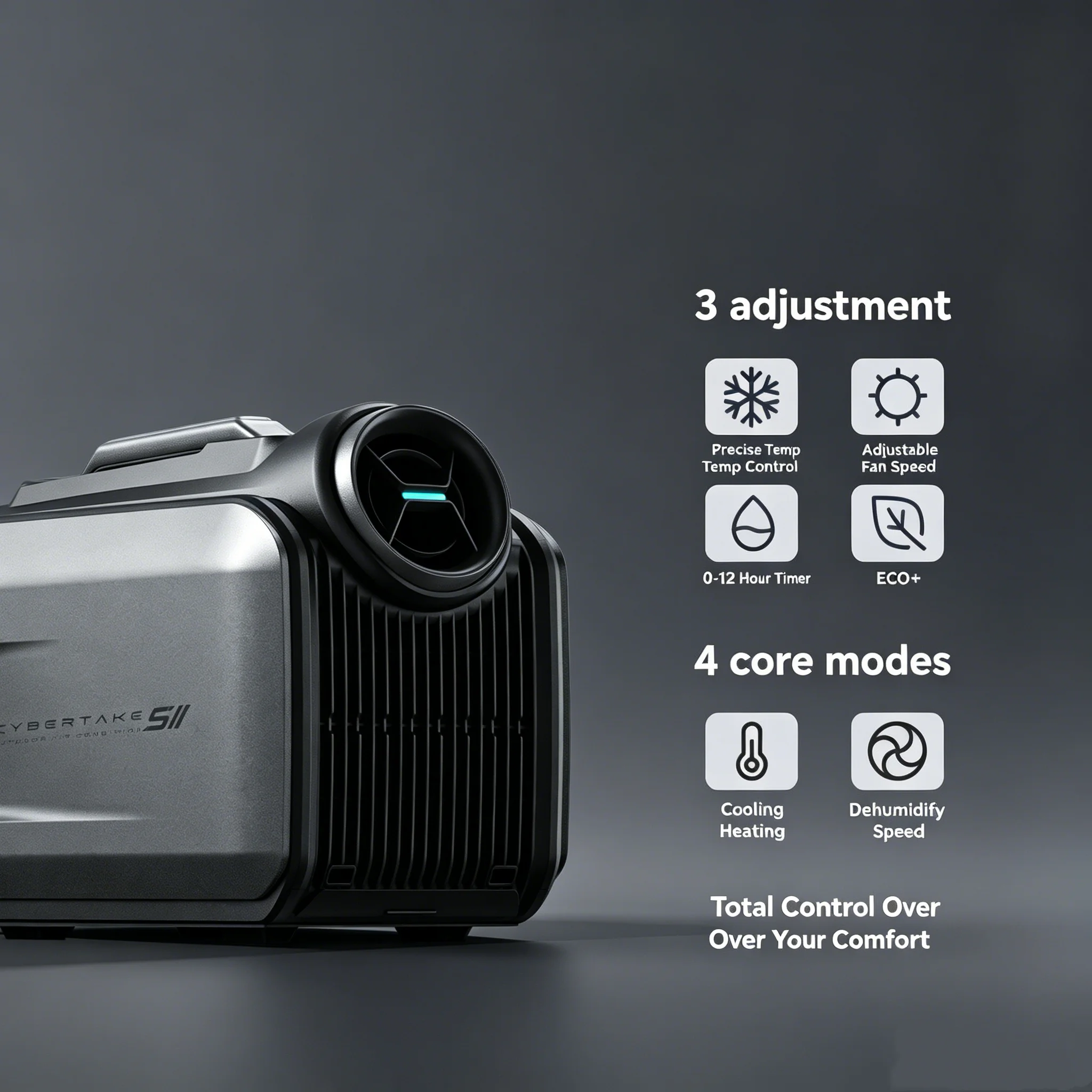 

Cybertake S2 Pro Portable Air Conditioner Indoor Outdoor Universal Comfort Device Fashion Appearance Durable Overall Design Brings Cozy Using Experience Suitable For Vacation Outings Family Leisure And Long Term Outdoor Activity Use