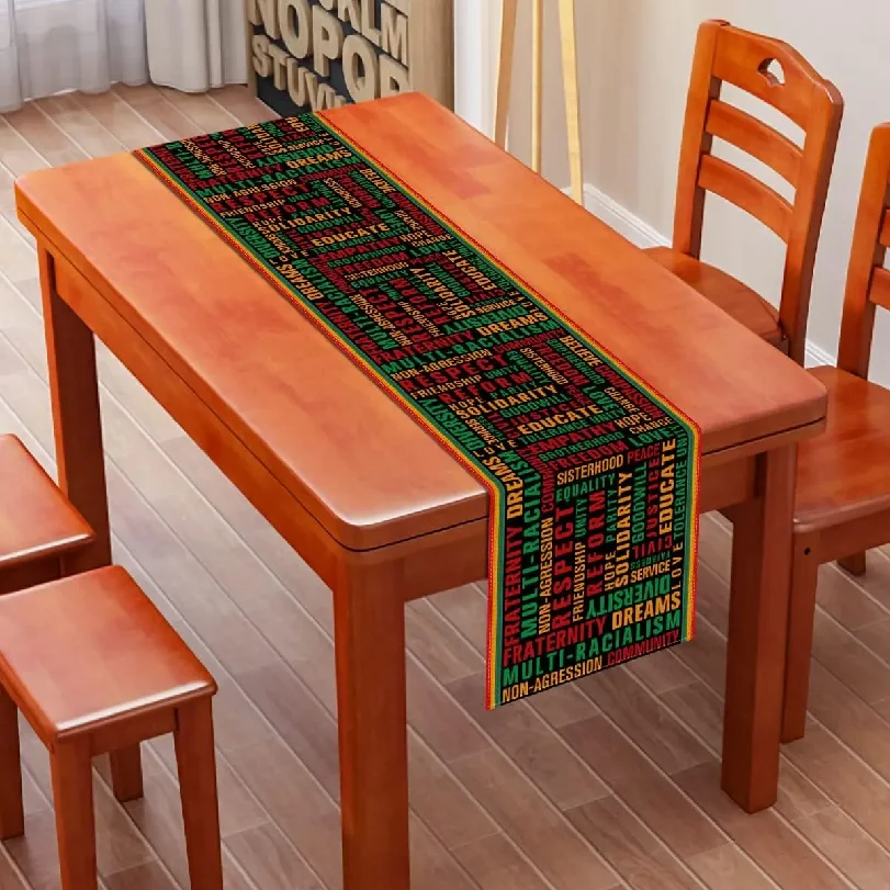 Juneteenth Table Runner - 1PC Black History Month African American Freedom Day Liberation Culture Dining Cover