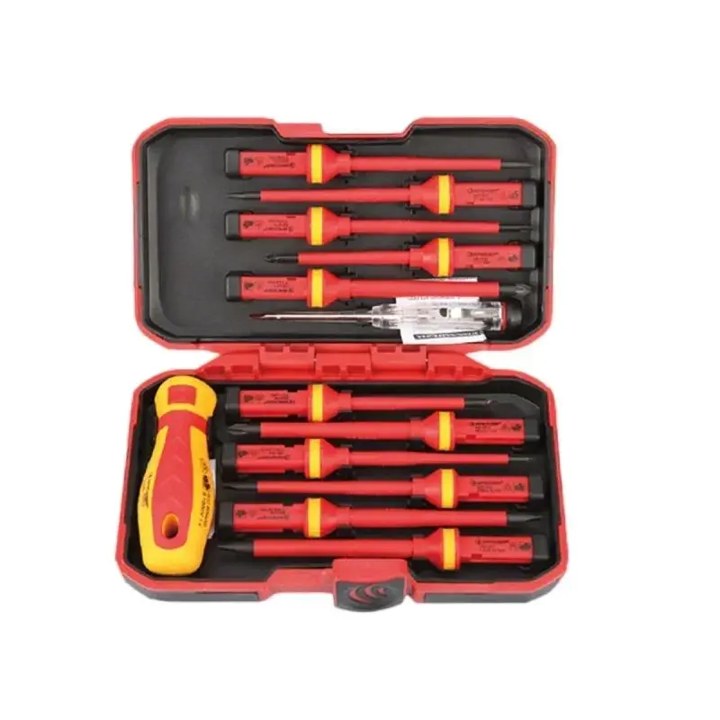 13PCS 1000V Insulated Screwdriver Set, Electrician Repair Tool Kit, Magnetic Slotted Bits, Changeable Insulated Handle