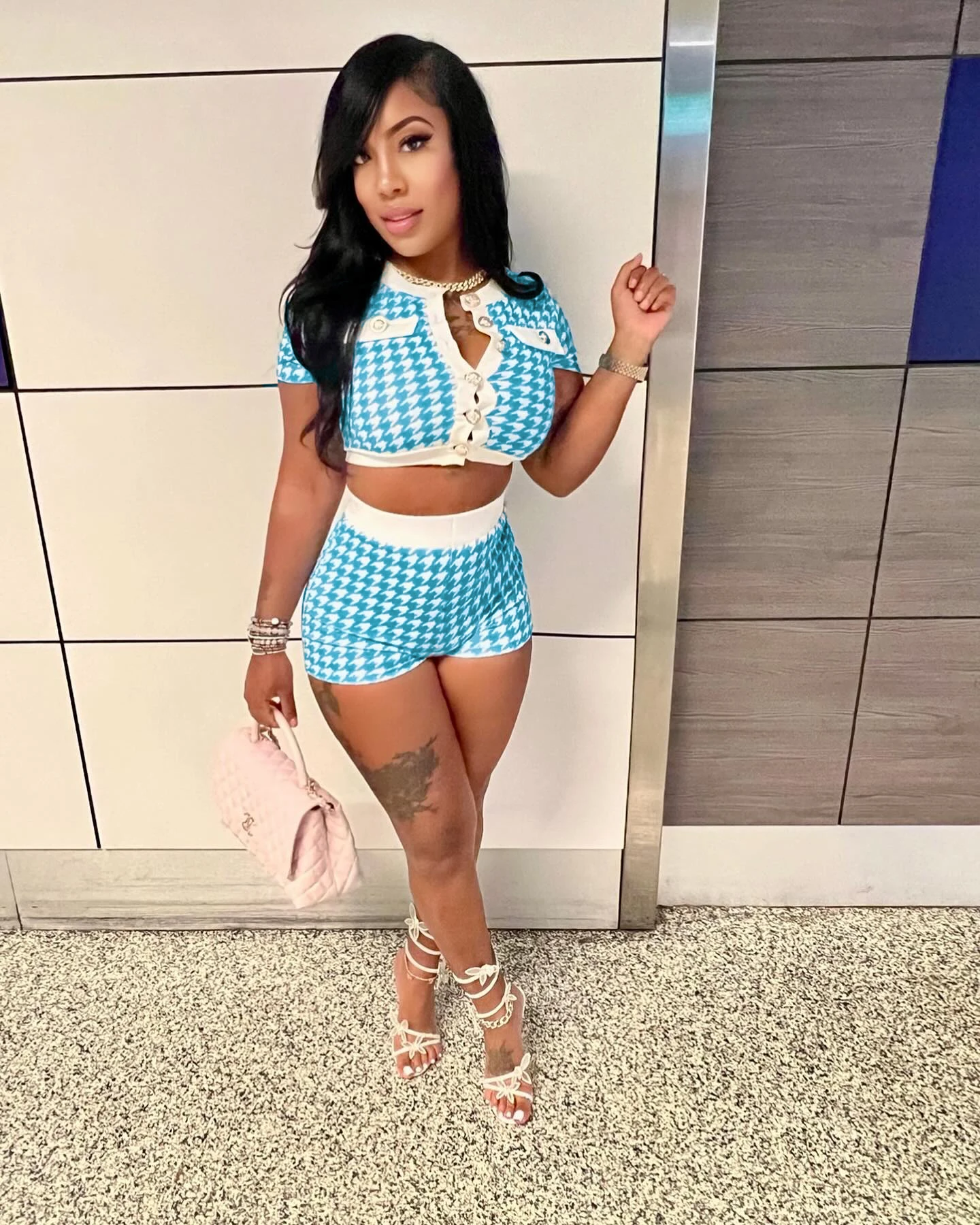 M3076 เสื้อผ้าผู้หญิงในยุโรปและอเมริกา Amazon Express แฟชั่นข้ามพรมแดนพันนกตาข่ายแขนสั้นแน่น s