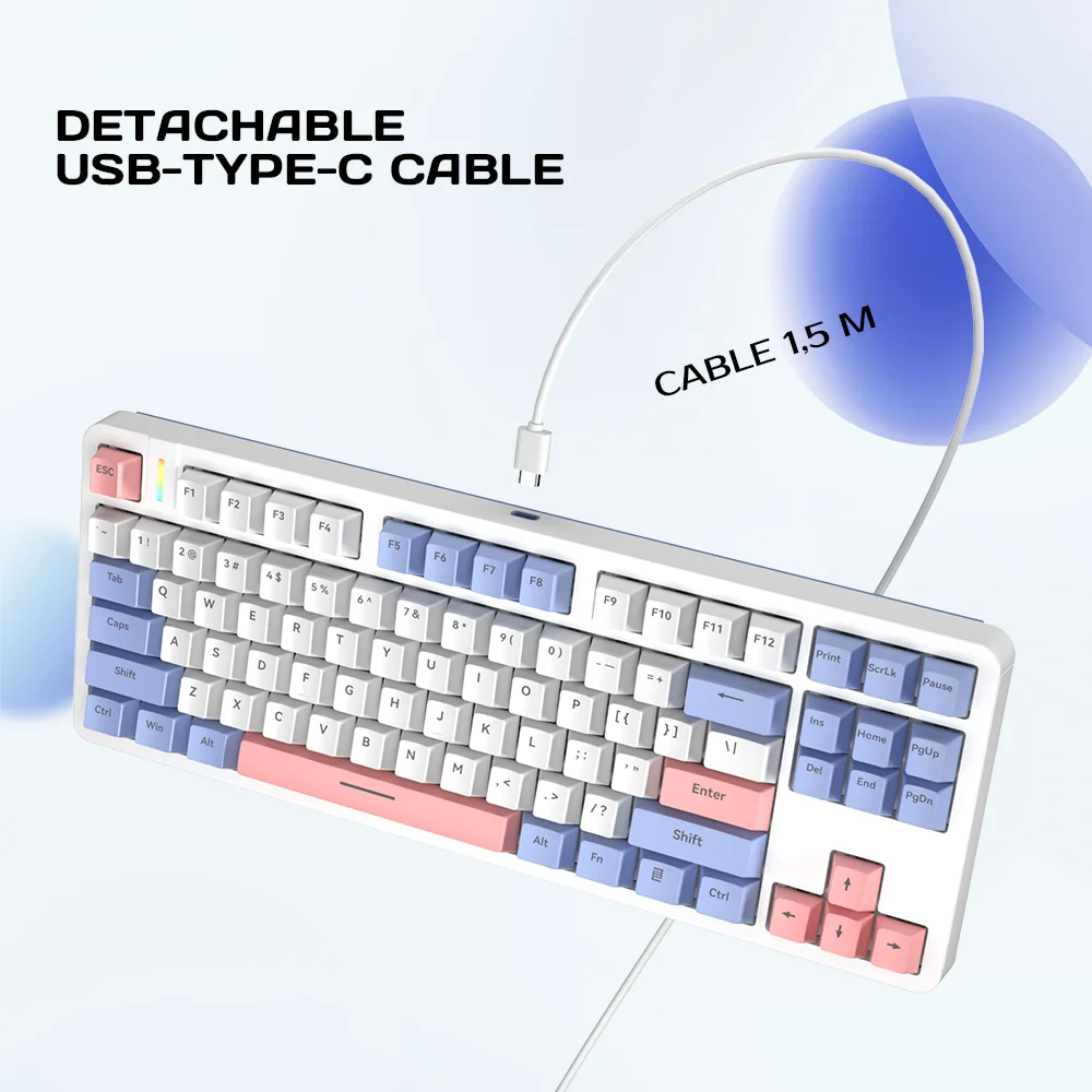 Imagem -04 - Furycube G87 Tkl Gaxeta Teclado Mecânico Hot-swap Arco-íris Rgb para Jogos Teclado com Fio Pbt Keycaps 87 Teclas com Área de Número