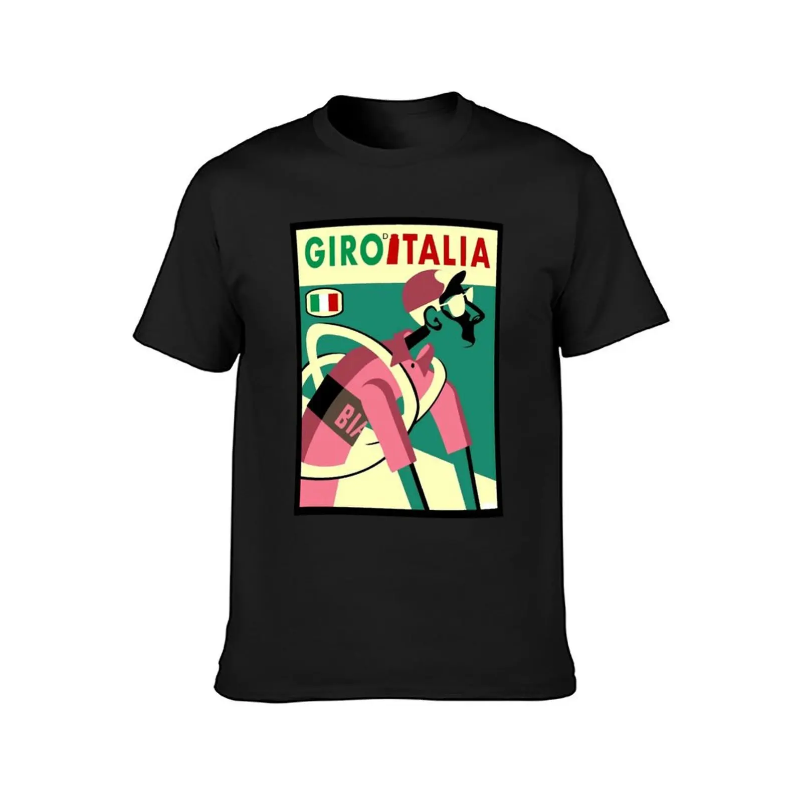 Giro D Italia: Abstracte Grillige Wielerprint T-Shirt Oversized Schattige Kleding Sneldrogende Herenkleding