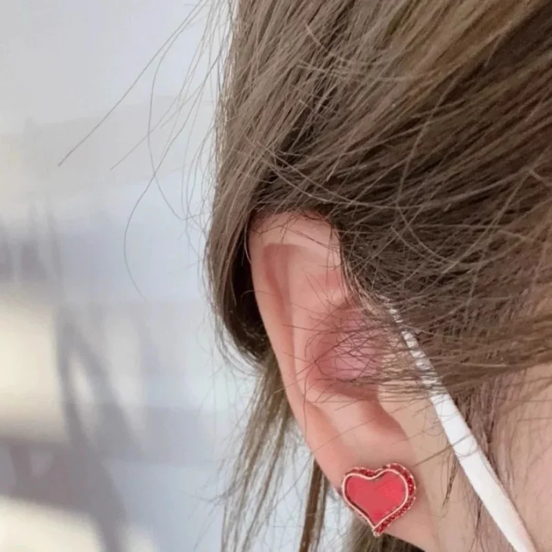 Planet Boutique Jewelry Store S925 Pure Silver Shell Heart Saturn Earrings, Girlish Temperament, High-end