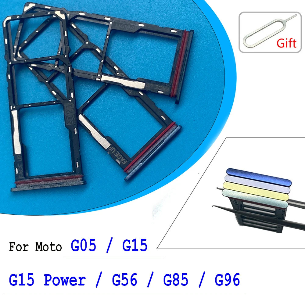НОВЫЙ-Держатель-лоток-для-sim-карты-чип-слот-для-moto-g05-g15-power-g56-g85-g96-–-Запасная-часть