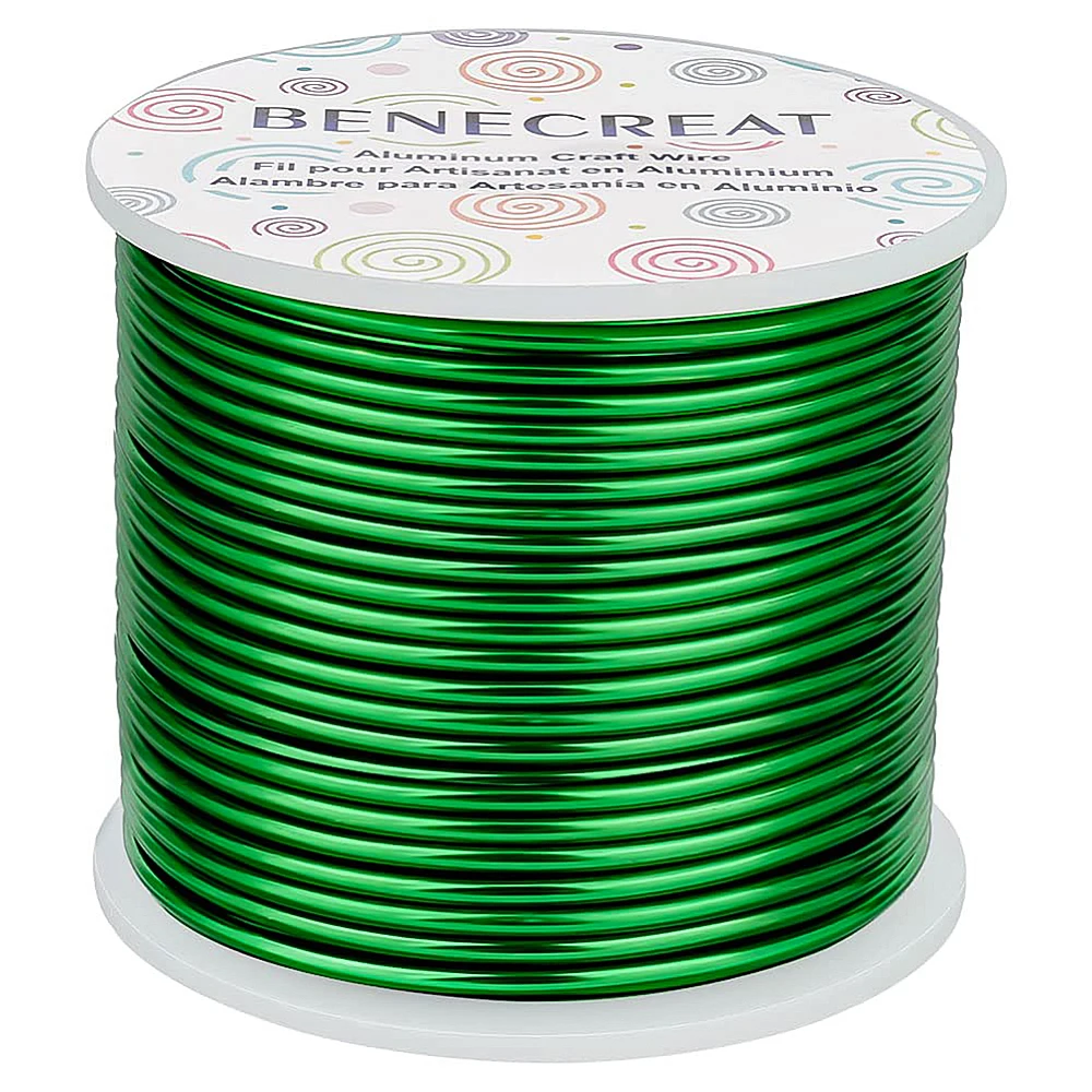 

1box 12 Gauge (2mm) Aluminum Wire 100FT (30m) Anodized Jewelry Craft Making Beading Floral Colored Aluminum Craft Wire - Green