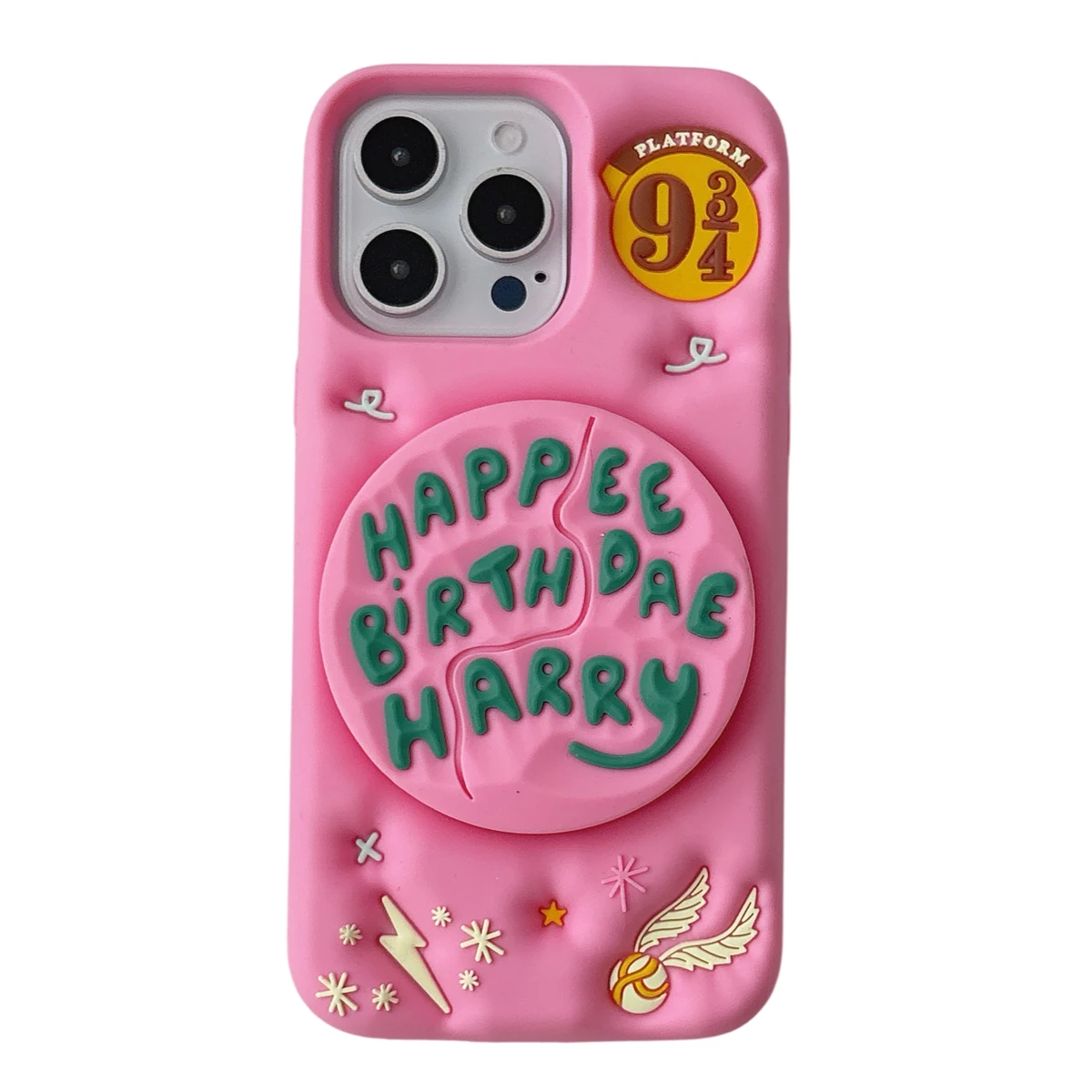 

Invisible Telescopic Bracket 3D Cute Cartoon Soft Silicone Case for iPhone 12 13 14 15,16 ProMax Protect Phone Back Stand Cover