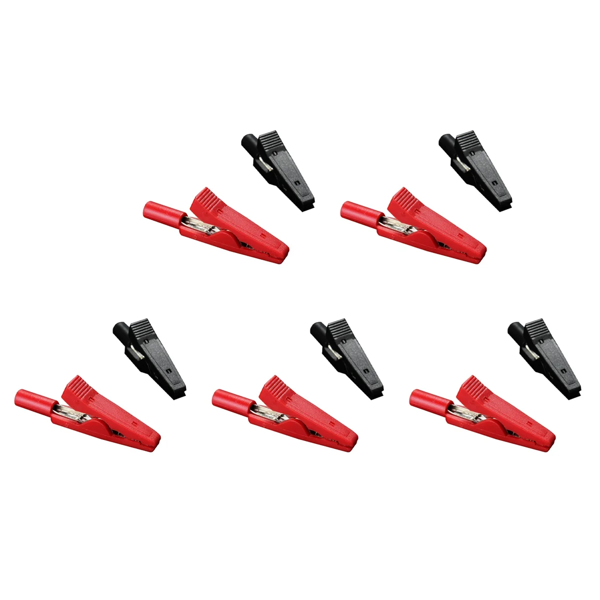 ABVJ-10X Insulated Alligator Clip Connector Clamp Testing Probe Red+Black