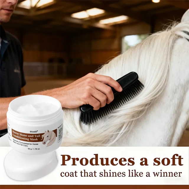 Horse Mane And Tail Deep Conditioning Mask Nourishing Detangler for Shiny Smooth Manageable Hair Ideal for All Horse Breeds 6